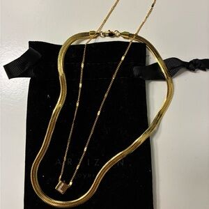 Local Boutique New Gold Necklace Set with letter “L”